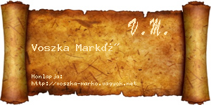 Voszka Markó névjegykártya